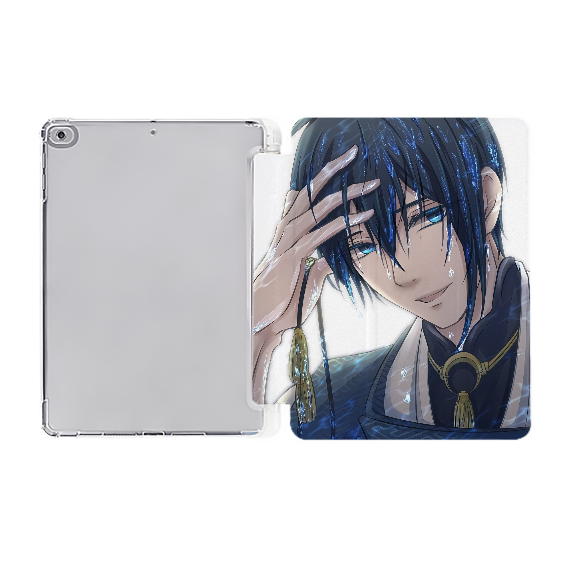 （画像用） 刀剣乱舞 Touken Ranbu IPad ケース ペン収納付き 三つ折りスタンド PUレザー×シリコン 対応機種9.5/10.5/10.9インチ
